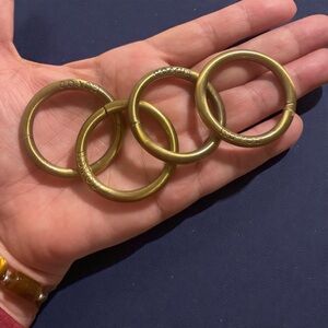 Vintage Coach Replacement Gold Tone Round Rings Brass Set Of 4 Purse Bag Strap